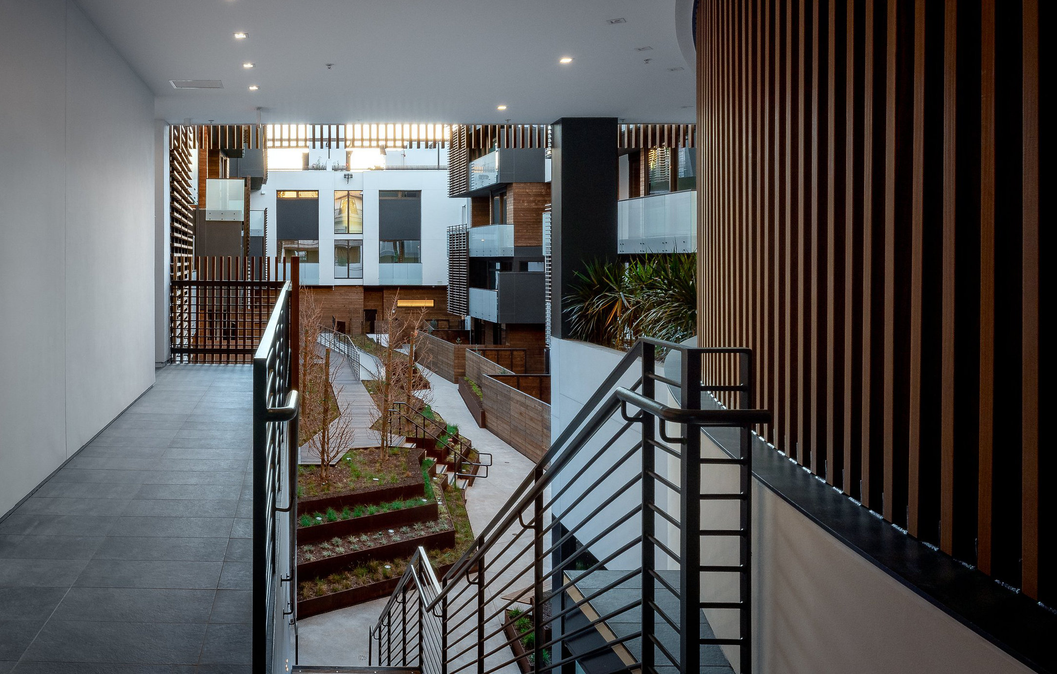 A photo of the interior courtyard at The Harland